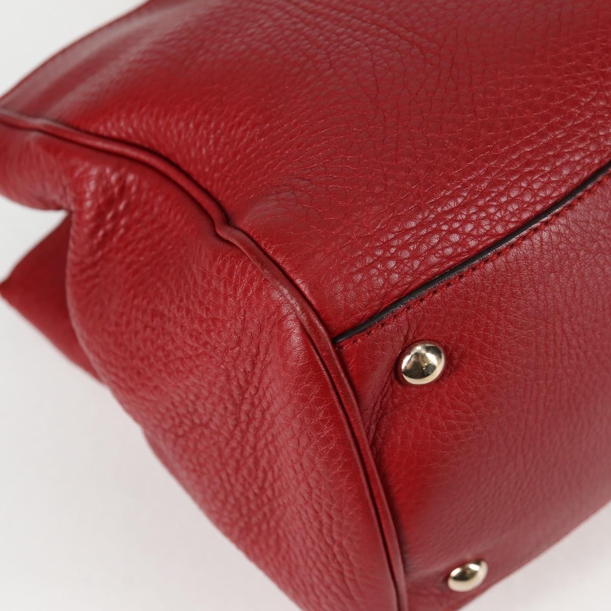 Gucci Bamboo Shopper Tote Leather, RED, LEATHER, Tote bag