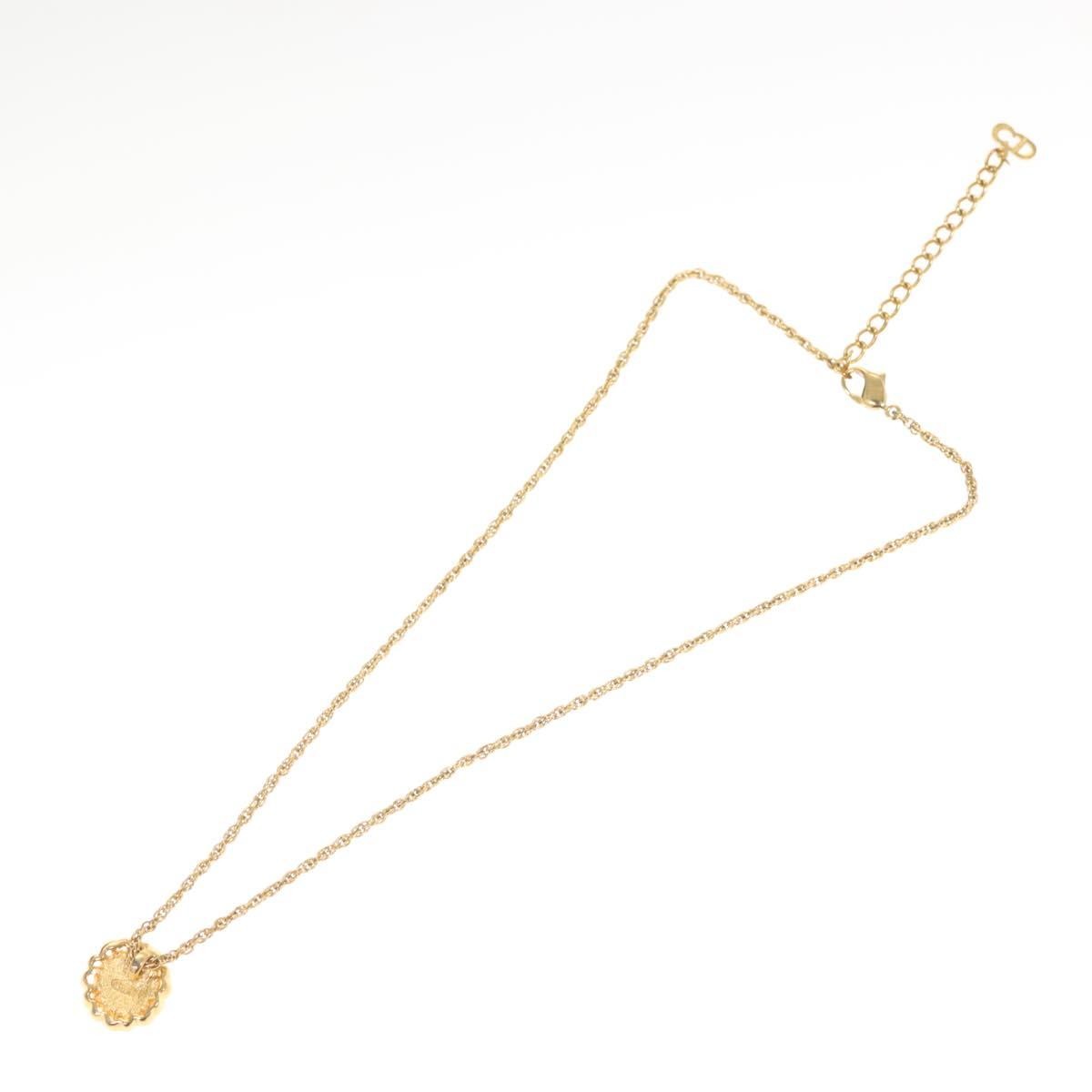 Christian Dior CD Round Pendant Necklace Metal, GOLD, METAL, Necklace