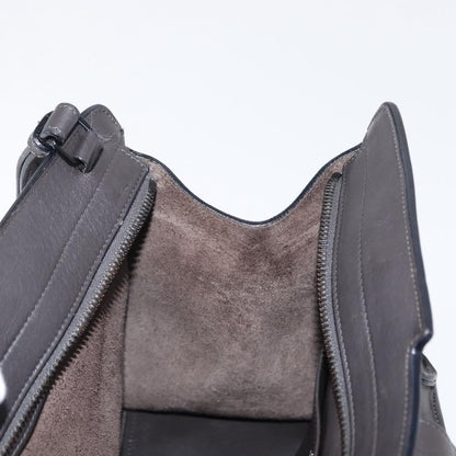 Saint Laurent Monogram Cabas Leather, GRAY, LEATHER, Tote bag