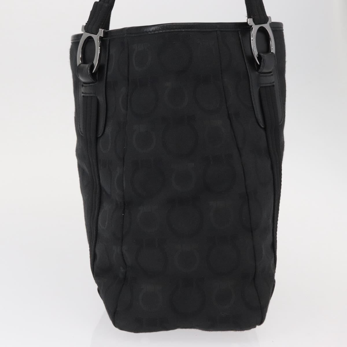 Salvatore Ferragamo Gancini Tote Gancini Canvas, BLACK, CANVAS, Tote bag