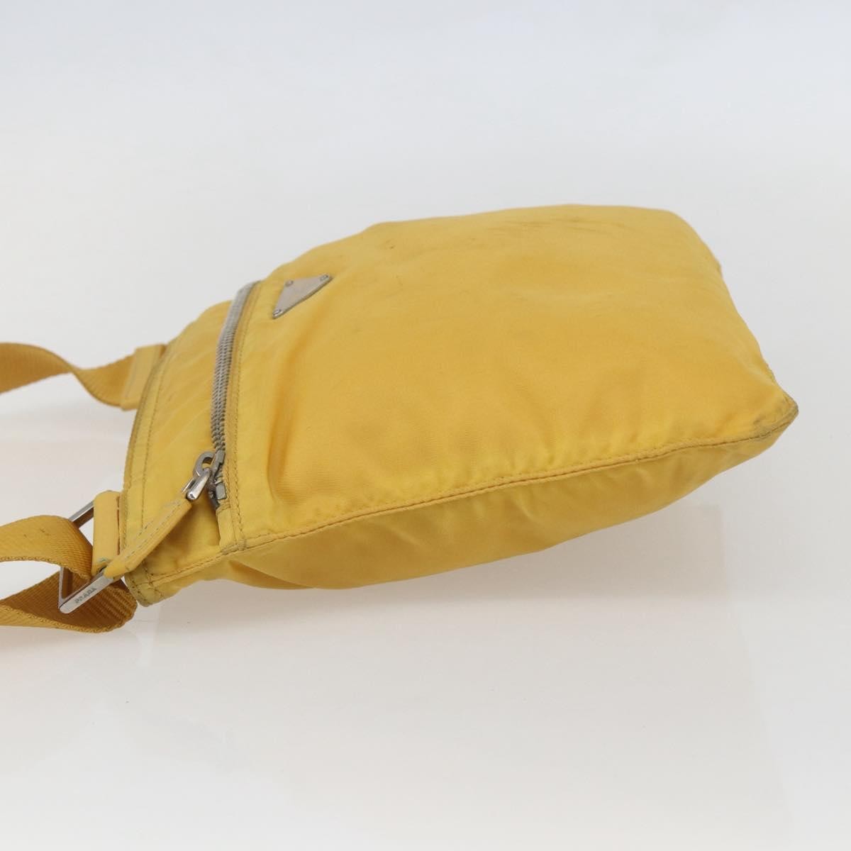 Prada Front Pocket Messenger Bag Tessuto, YELLOW, NYLON, Shoulder bag