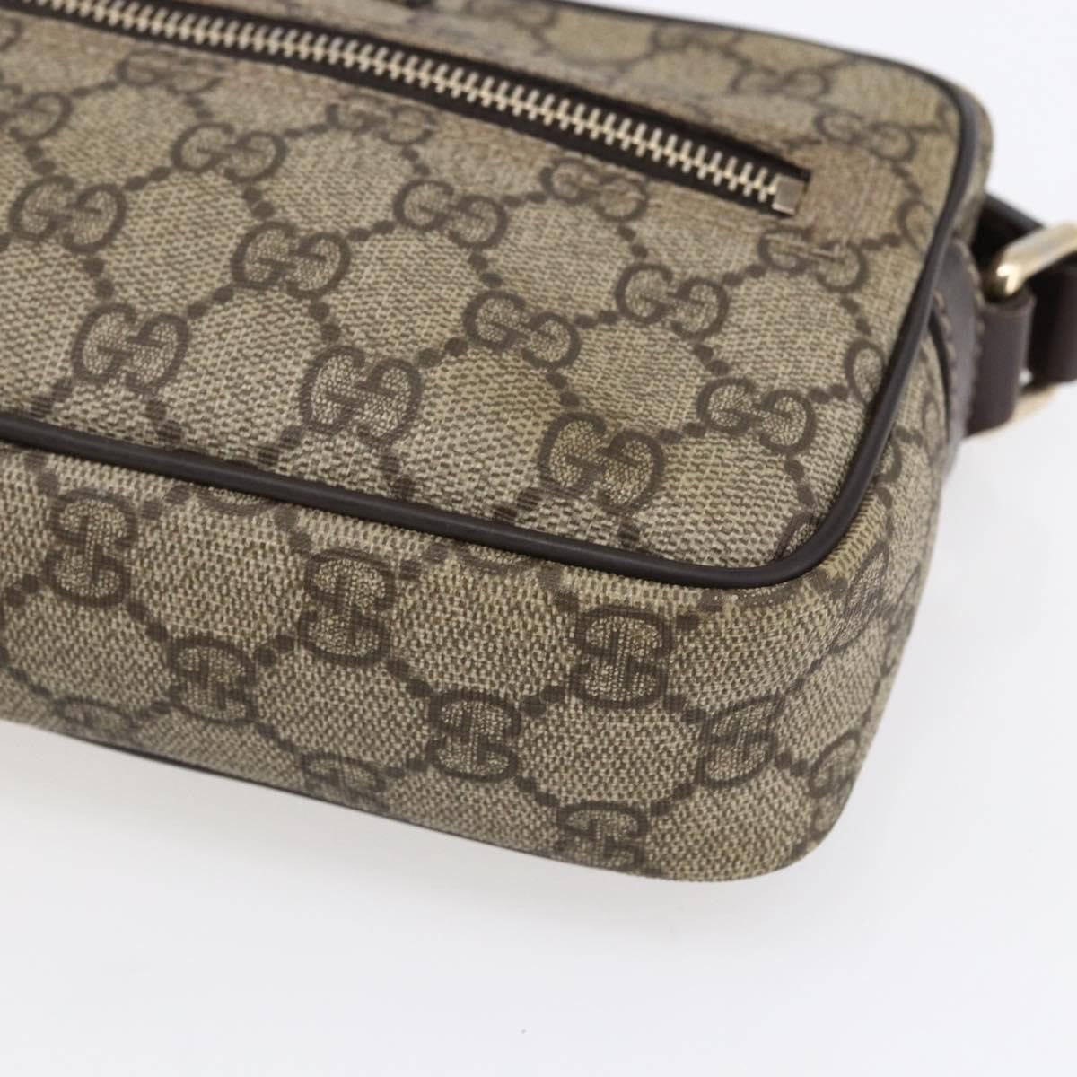 Gucci Front Zip Crossbody GG Canvas, BEIGE, CANVAS, Shoulder bag