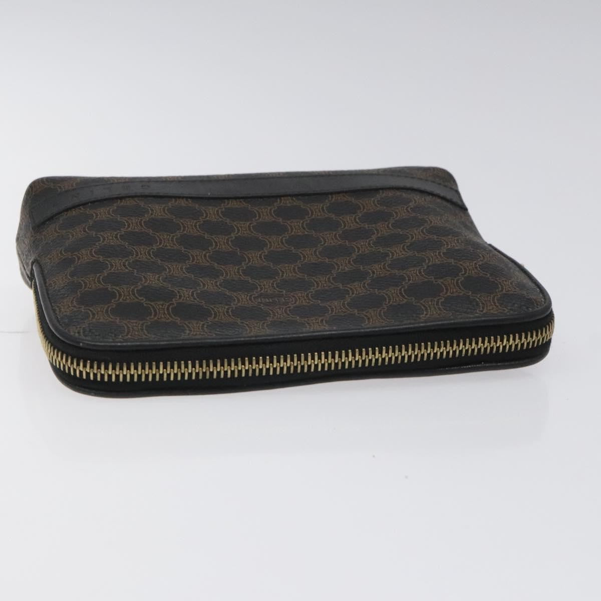 Celine Macadam Pochette Canvas and Leather, Black, Canvas, Clutch