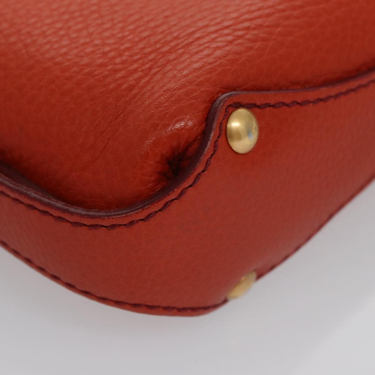 Salvatore Ferragamo Gancini handbag Leather, ORANGE, LEATHER, Handbag