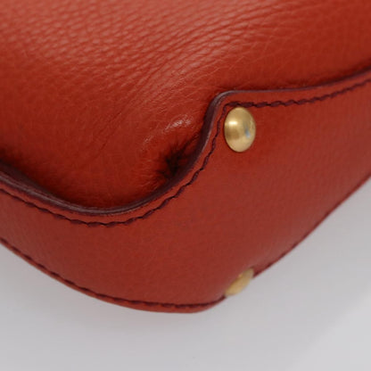 Salvatore Ferragamo Gancini handbag Leather, ORANGE, LEATHER, Handbag