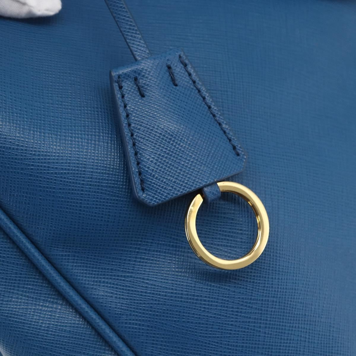 Prada Lux Open Tote Saffiano Leather, BLUE, LEATHER, Tote bag