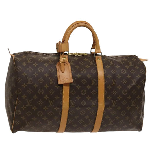 Louis Vuitton Keepall Bag Monogram Canvas, BROWN, CANVAS, Travel bag