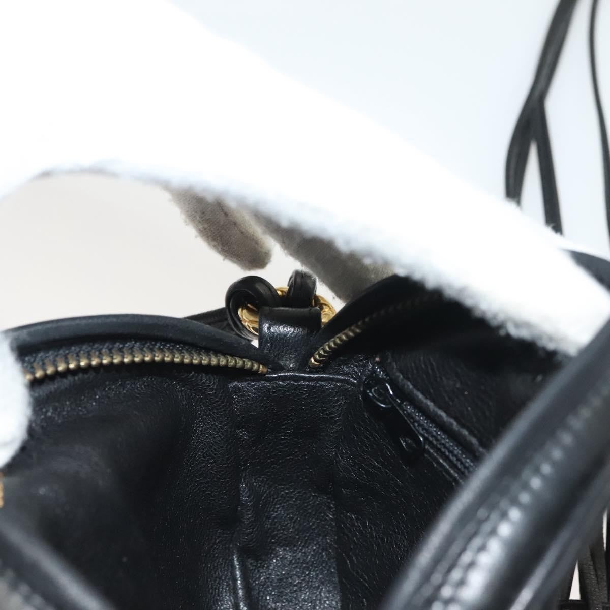 Chanel Vintage Round Tassel Crossbody Bag Quilted Satin, BLACK, SATIN, Shoulder bag