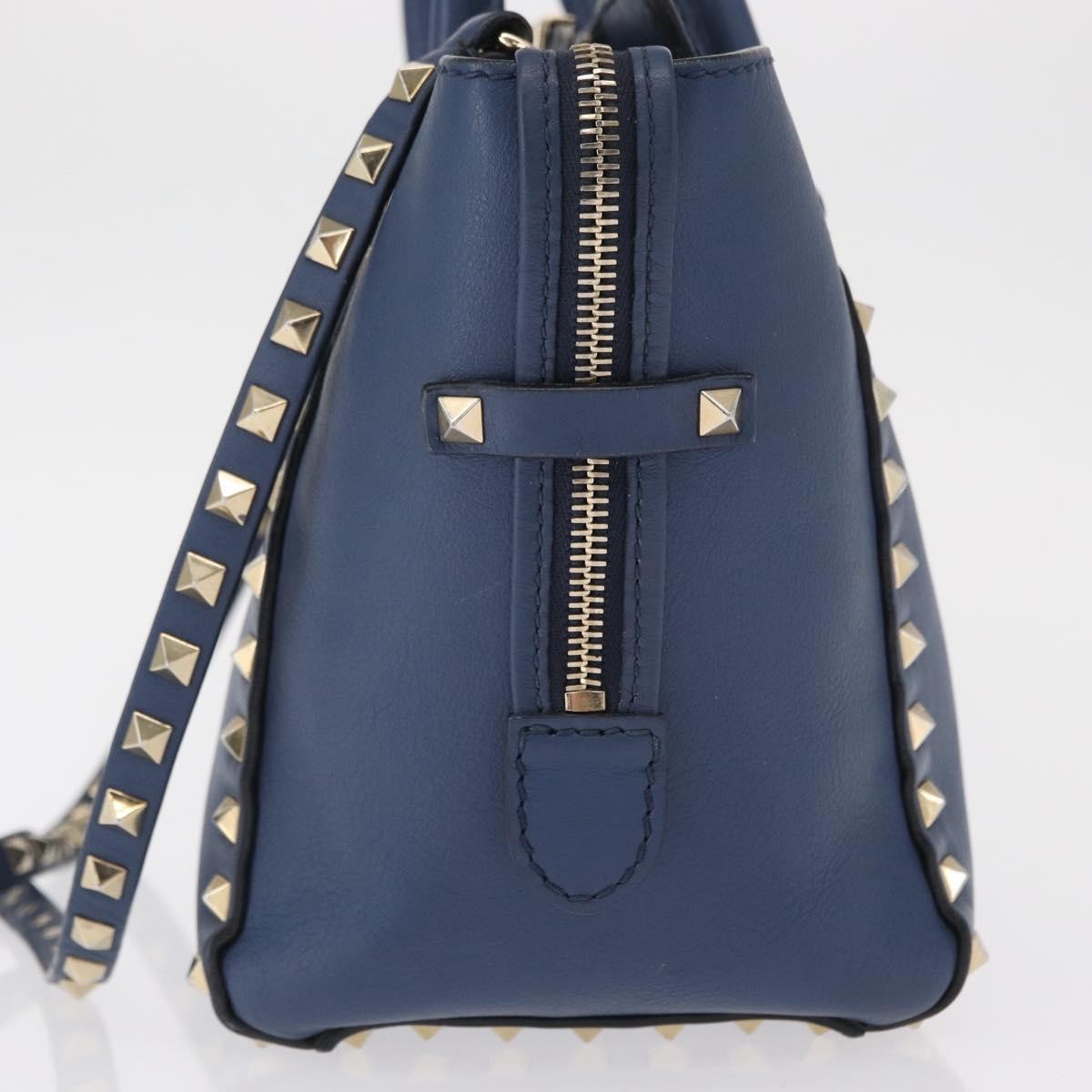 Valentino Garavani Rockstud Tote Rigid Leather, BLUE, LEATHER, Handbag