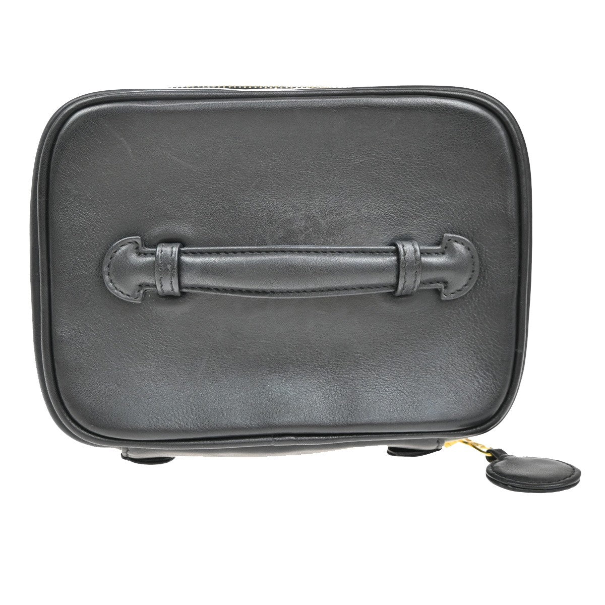 Chanel Vanity pouch Leather, BLACK, LEATHER, Toiletry Case