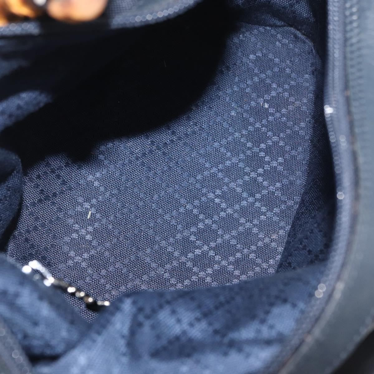 Gucci Vintage Bamboo Hobo Nylon, Navy, Nylon, Shoulder Bag