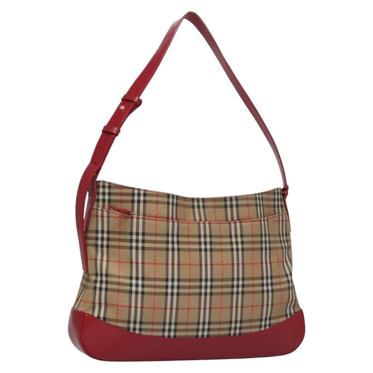Burberry Shoulder Bag Nova Check Canvas, BEIGE, CANVAS, Shoulder bag