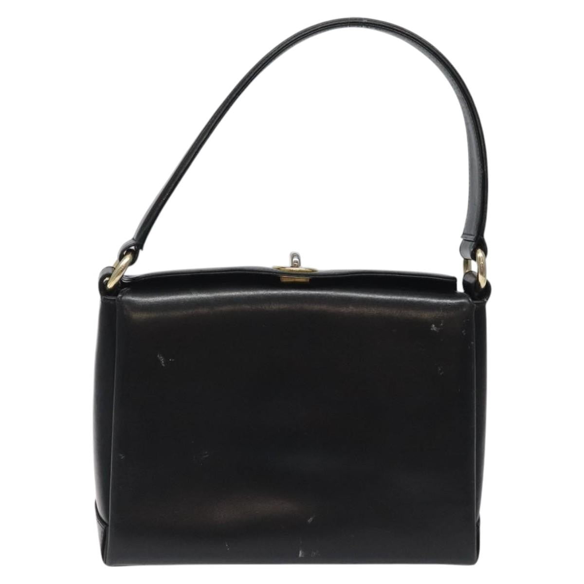 Gucci Vintage Convertible Box Crossbody Bag Leather, BLACK, LEATHER, Handbag