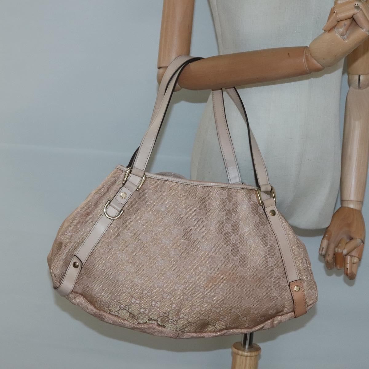 Gucci Abbey Shoulder Bag GG Canvas, BEIGE, CANVAS, Tote bag