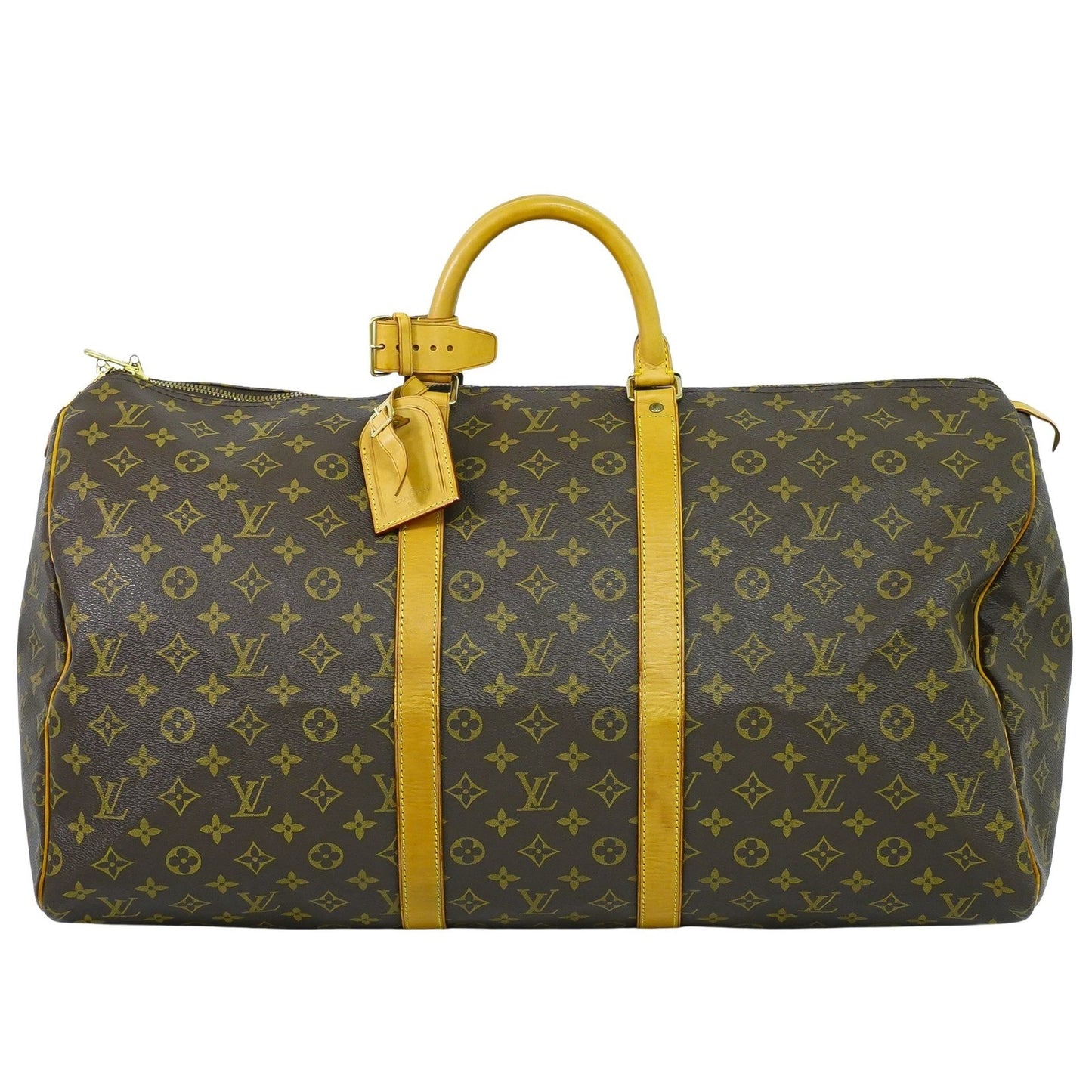 Louis Vuitton Keepall Bag Monogram Canvas, BROWN, CANVAS, Travel bag