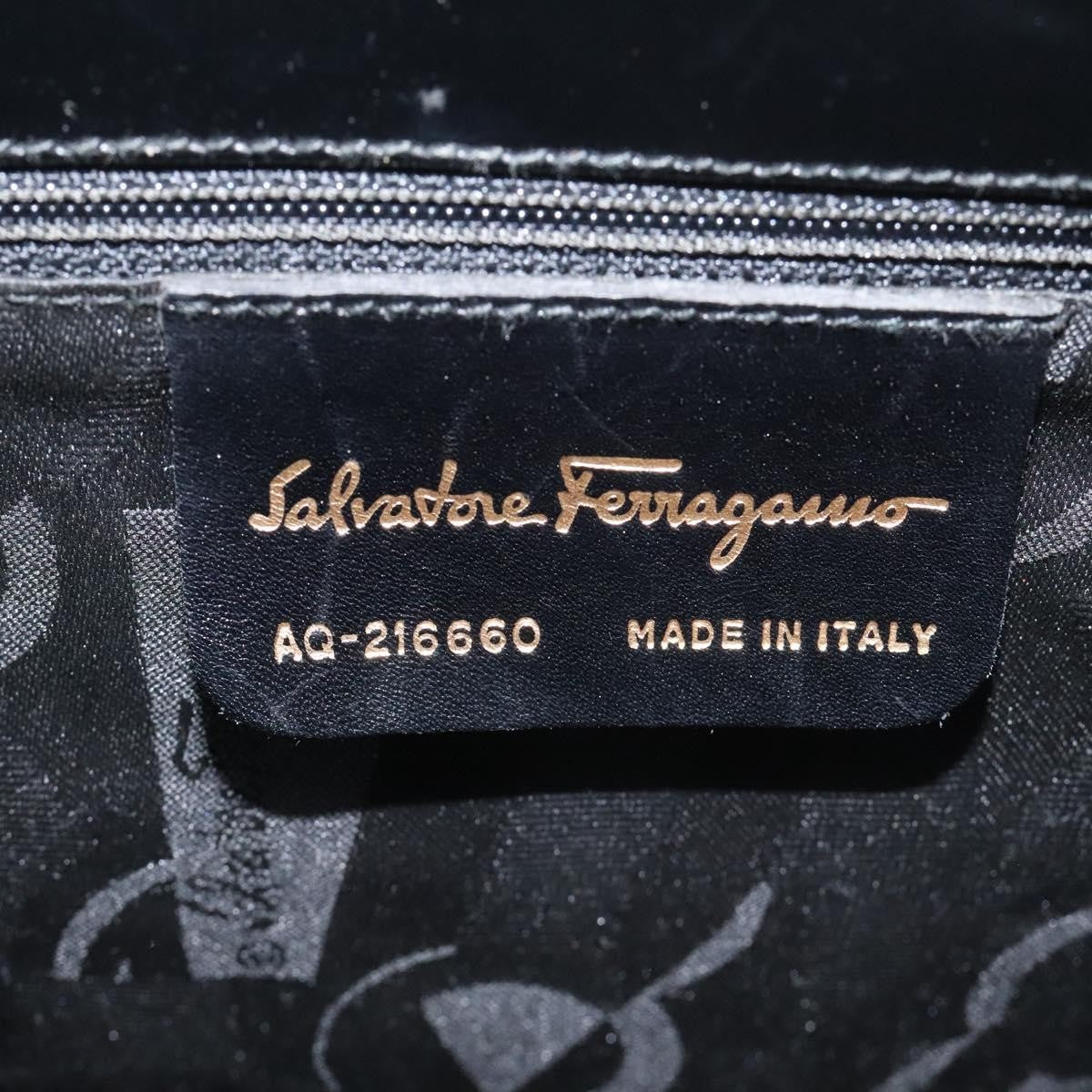 Salvatore Ferragamo Gancini handbag Patent leather, BLACK, PATENT_LEATHER, Handbag