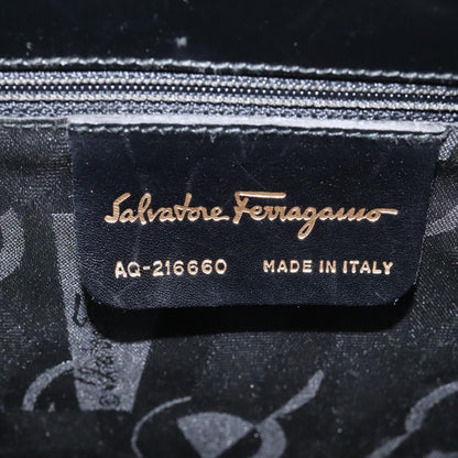 Salvatore Ferragamo Gancini handbag Patent leather, BLACK, PATENT_LEATHER, Handbag