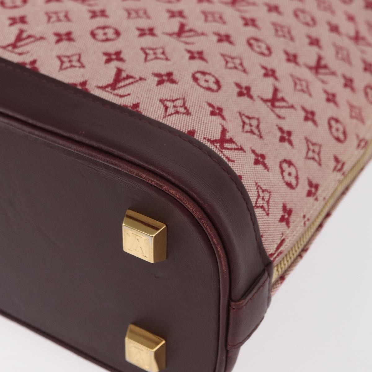 Louis Vuitton Alma Handbag Mini Lin Monogram, RED, CANVAS, Handbag