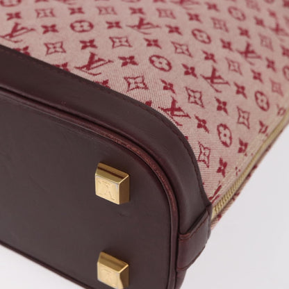Louis Vuitton Alma Handbag Mini Lin Monogram, RED, CANVAS, Handbag