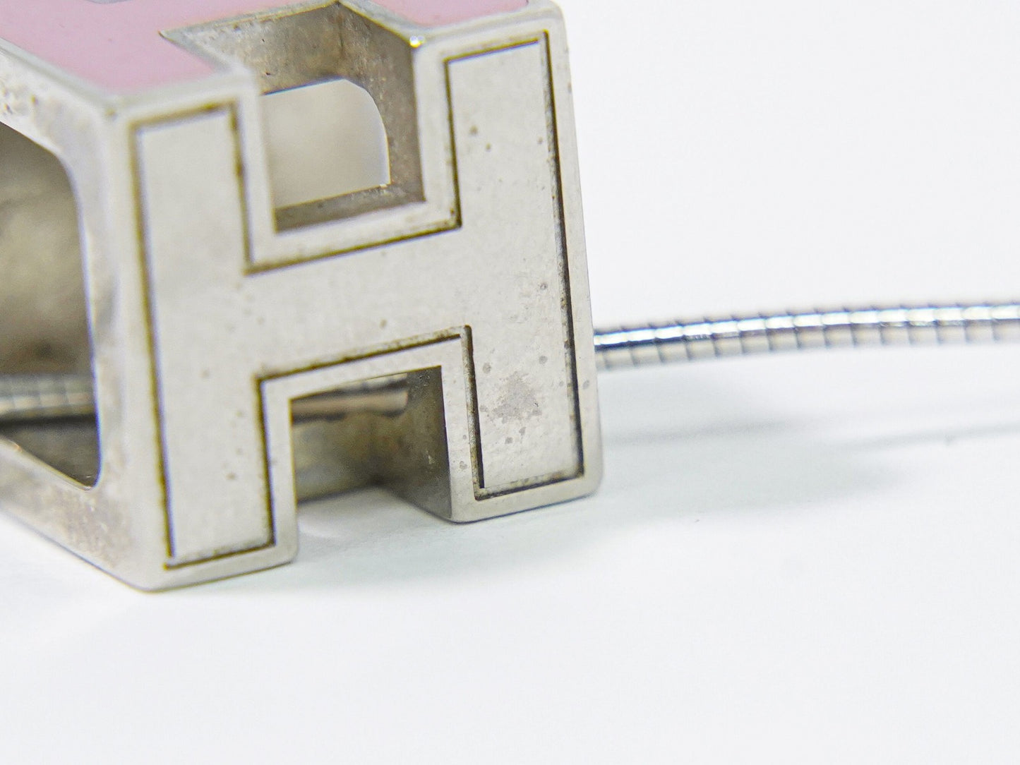 Hermes Cage d'H Pendant Necklace Metal, SILVER, METAL, Necklace