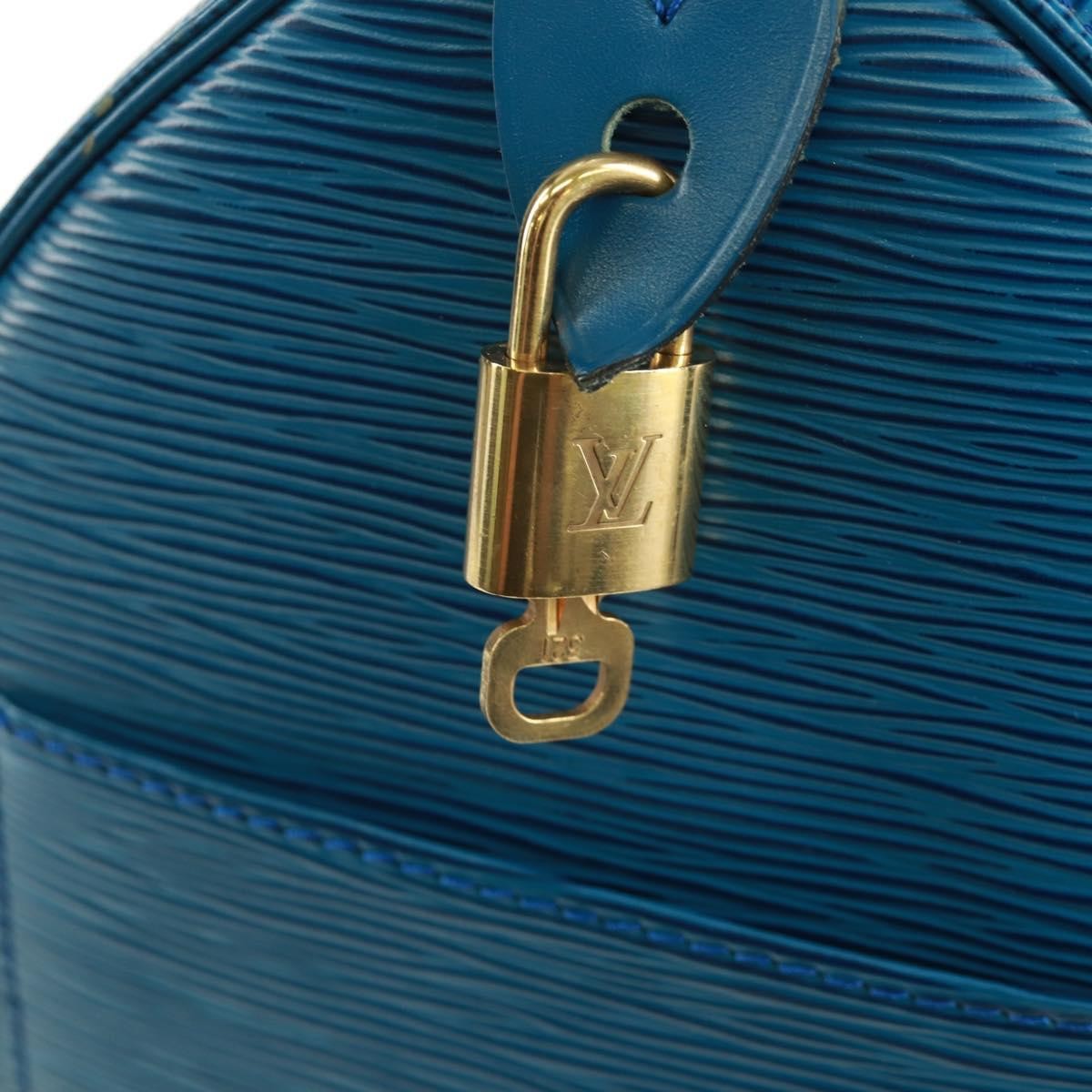 Louis Vuitton Speedy Handbag Epi Leather, BLUE, LEATHER, Handbag