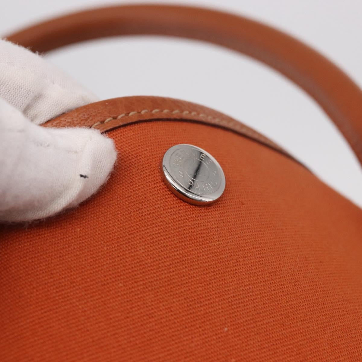 Hermes Garden Party Tote Toile and Leather, Orange, Canvas, Tote Bag
