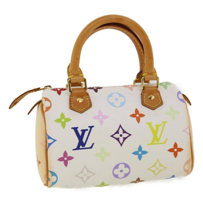 Louis Vuitton Speedy Mini HL Handbag Monogram Multicolor, WHITE, CANVAS, Handbag