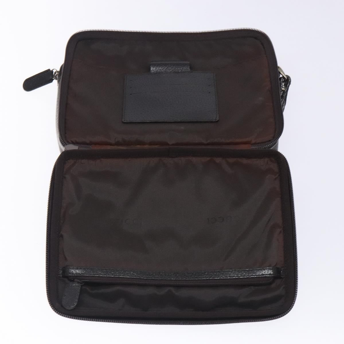 Gucci Zipped Pouch Leather, BROWN, LEATHER, Clutche & pouche