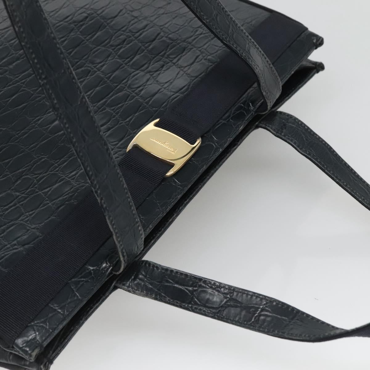 Salvatore Ferragamo Vara shoulder Bag Leather, NAVY, LEATHER, Shoulder bag