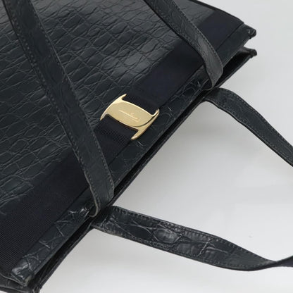 Salvatore Ferragamo Vara shoulder Bag Leather, NAVY, LEATHER, Shoulder bag
