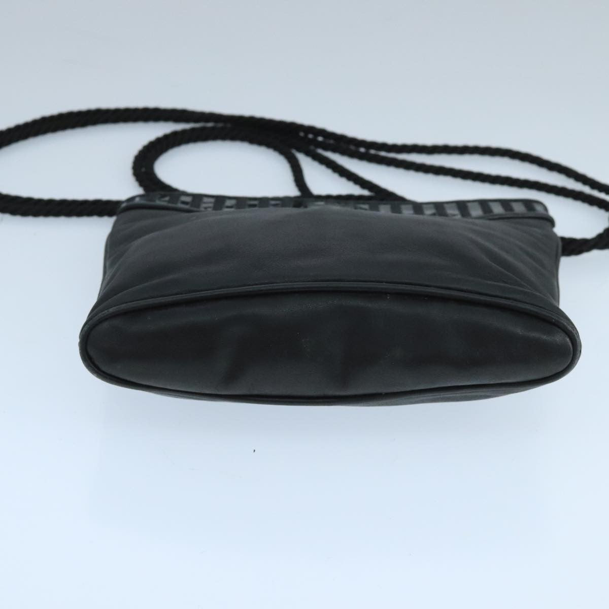Fendi FF Logo Stamp Zip Pouch Printed Leather, BLACK, LEATHER, Shoulder bag