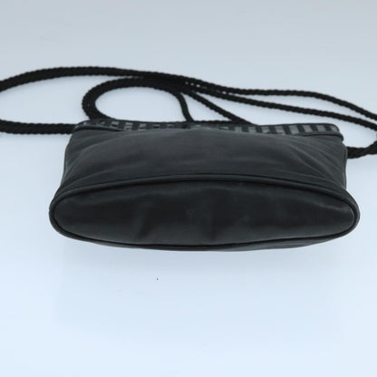 Fendi FF Logo Stamp Zip Pouch Printed Leather, BLACK, LEATHER, Shoulder bag