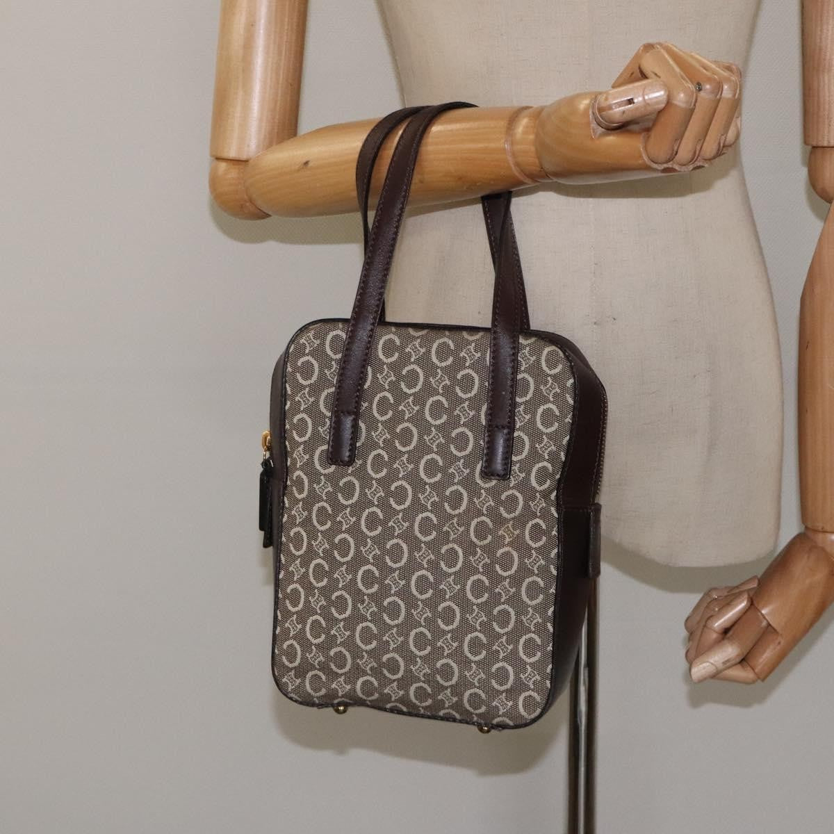 Celine C Macadam Handbag Canvas, Gray, Canvas, Handbag