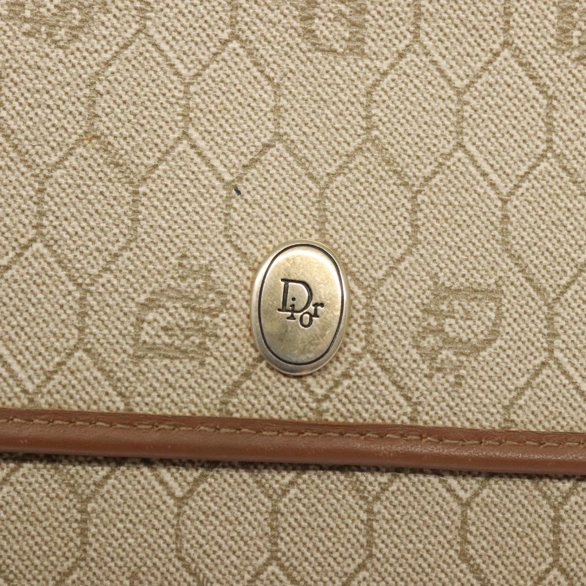 Christian Dior Vintage Honeycomb chain Canvas, BEIGE, CANVAS, Handbag