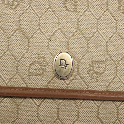 Christian Dior Vintage Honeycomb chain Canvas, BEIGE, CANVAS, Handbag