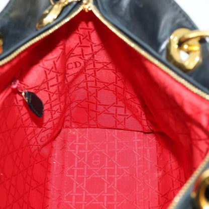 Christian Dior Vintage Lady Dior Bag Cannage Quilt Lambskin, BLACK, LEATHER, Handbag