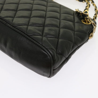 Chanel Chain Shoulder Bag Matelasse, BLACK, LEATHER, Shoulder bag