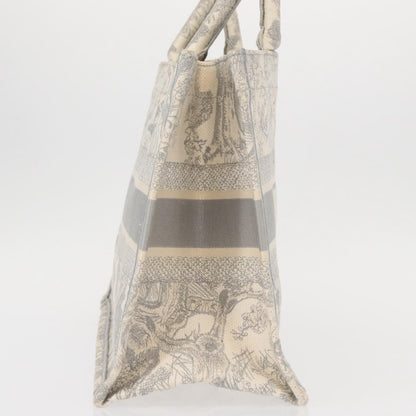 Christian Dior Book Tote Embroidered Canvas, GRAY, CANVAS, Tote bag