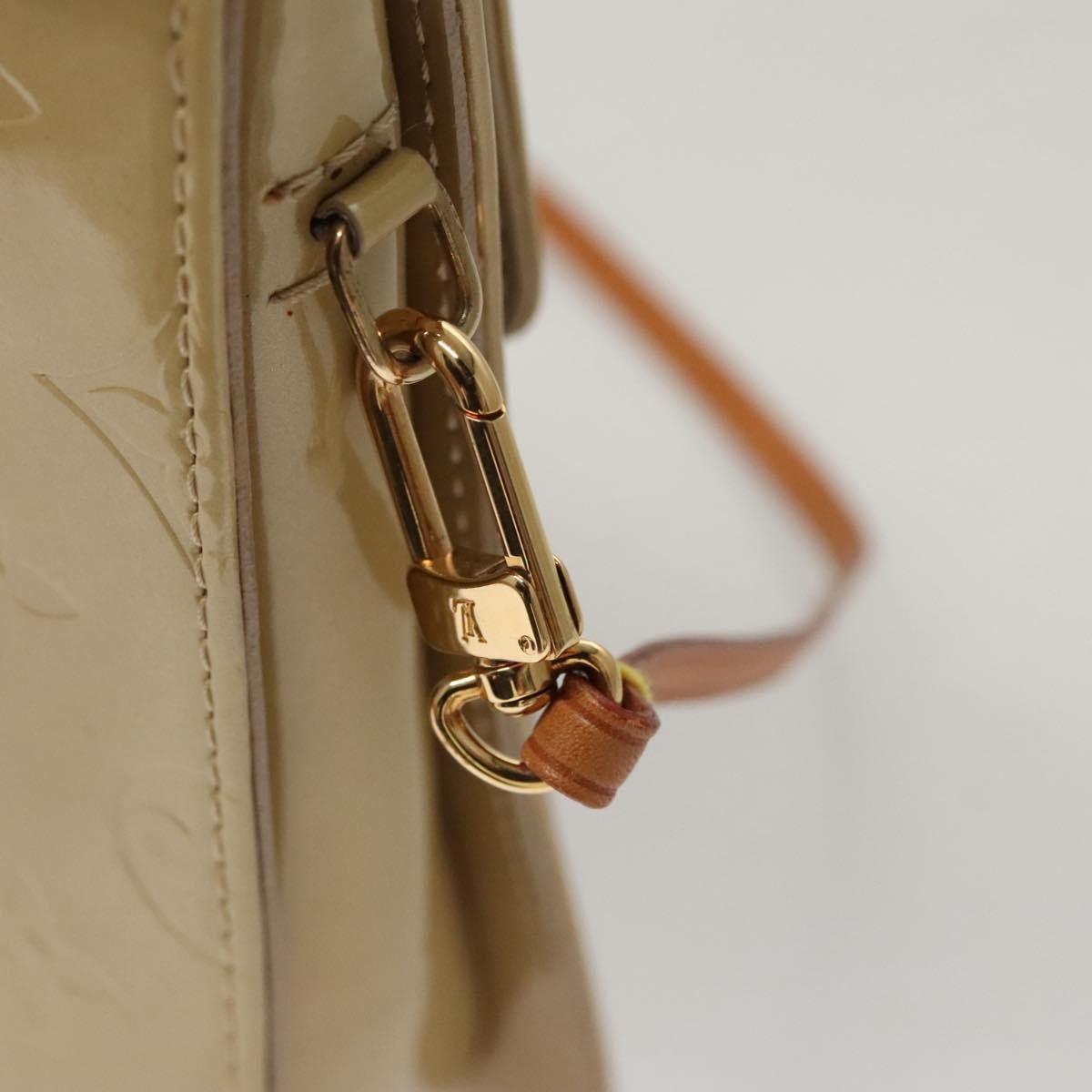 Louis Vuitton Mott Handbag Monogram Vernis, Beige, Patent Leather, Clutch