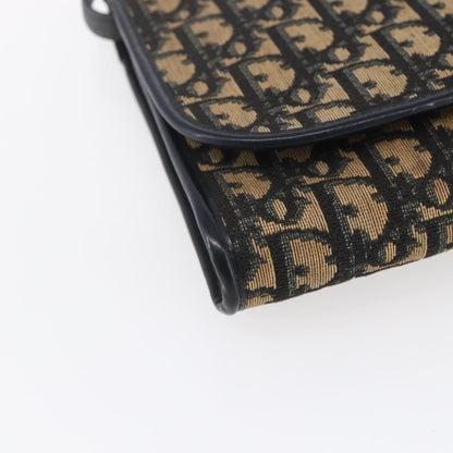 Christian Dior Vintage Trotter Flap Shoulder Bag Diorissimo Canvas, NAVY, CANVAS, Shoulder bag
