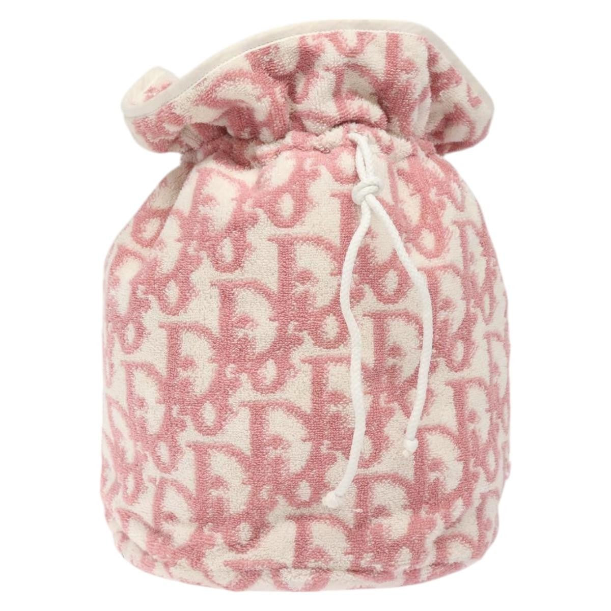 Christian Dior Vintage Trotter Pouch Pile, PINK, COTTON, Clutche & pouche