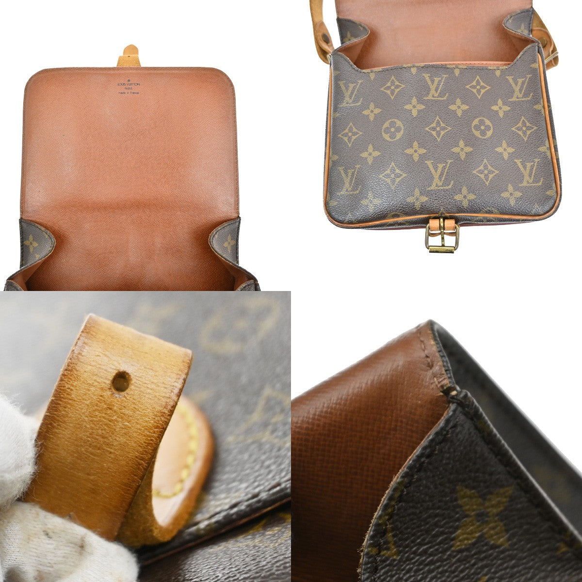Louis Vuitton Cartouchiere Handbag Monogram Canvas, BROWN, CANVAS, Shoulder bag