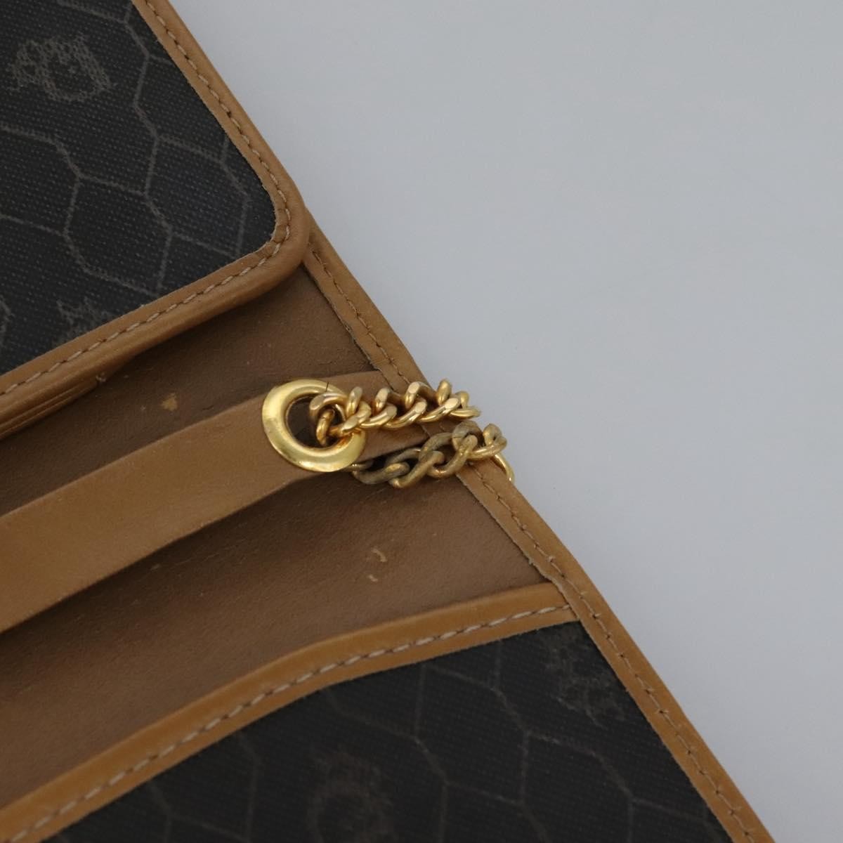 Christian Dior Vintage Honeycomb chain Canvas, BLACK, CANVAS, Handbag