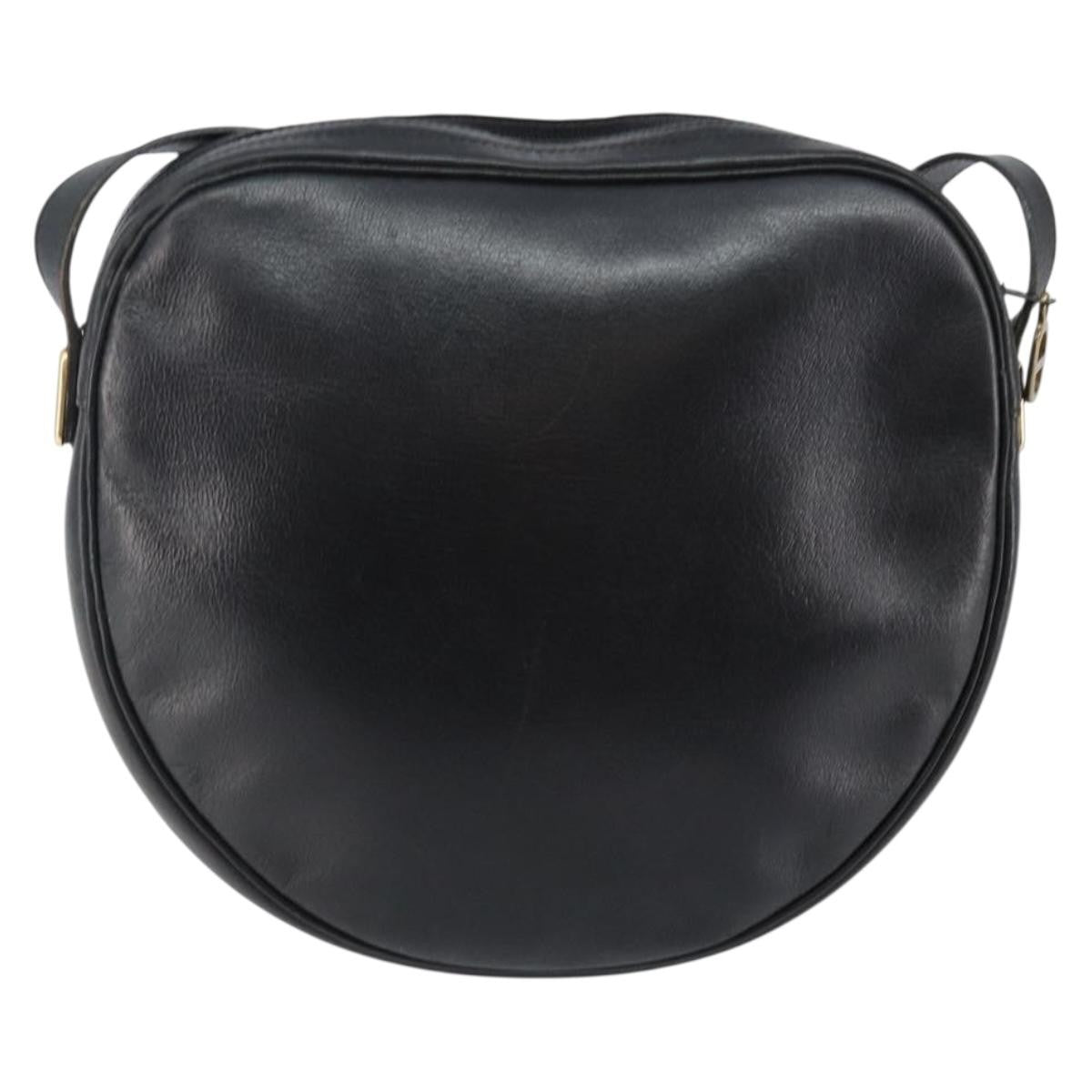 Christian Dior Vintage Shoulder Bag Leather, NAVY, LEATHER, Shoulder bag