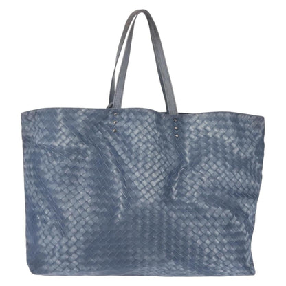 Bottega Veneta Intrecciolusion Tote Printed Nylon, BLUE, NYLON, Tote bag
