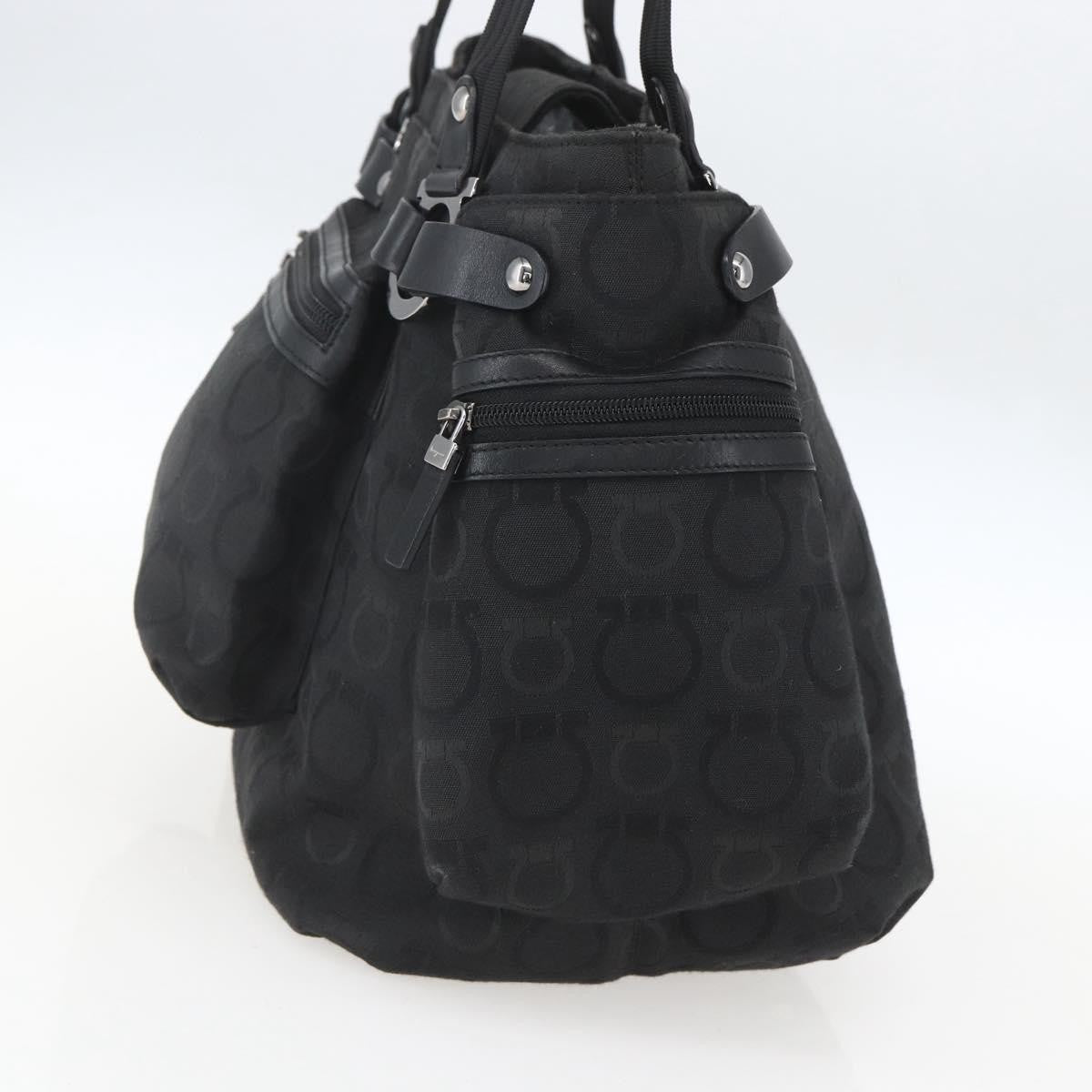 Salvatore Ferragamo Gancini Tote Nylon, Black, Nylon, Tote Bag