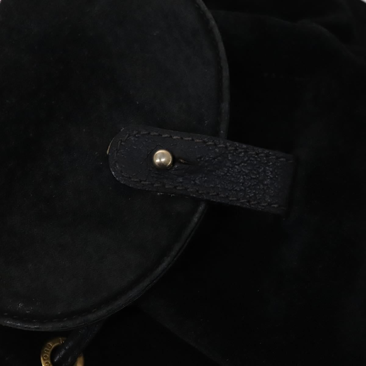 Gucci Gucci bamboo backpack daim, Black, Suede, Backpack