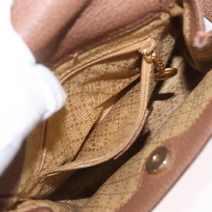 Gucci Vintage Bamboo Front Pocket Tote Suede, BROWN, SUEDE, Handbag