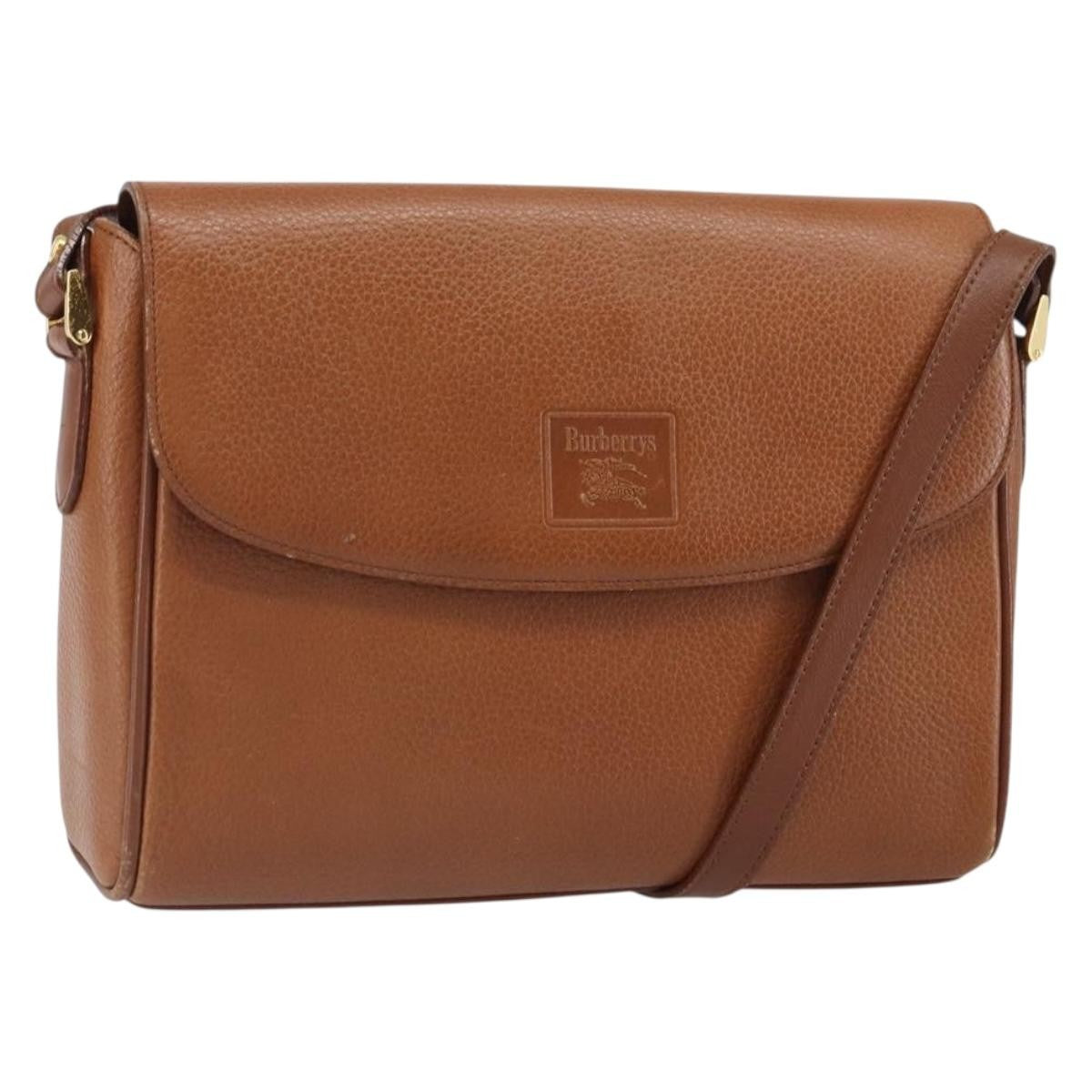 Burberry Vintage Shoulder Bag Leather, BROWN, LEATHER, Shoulder bag