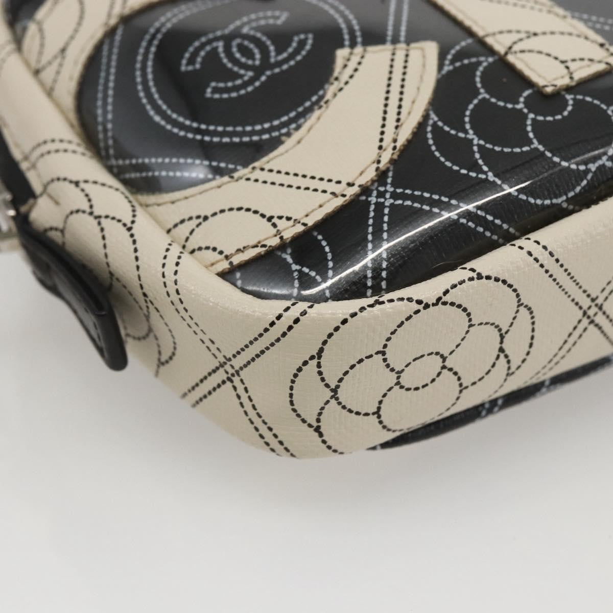 Chanel Logo Camera Case Clutch Printed Coated Canvas, Black, PVC, Clutch